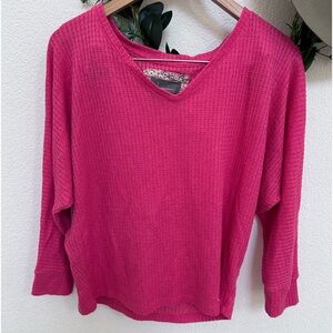 Anthropologie Thermal Swing Top Womens Small Long Sleeve Pink Relaxed